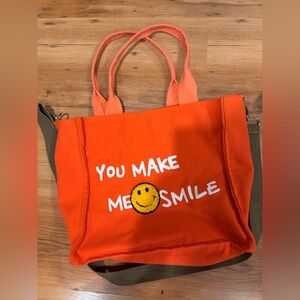 You make me smile orange messenger bag